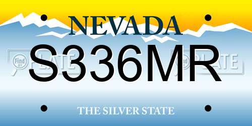 S336MR Nevada License Plate