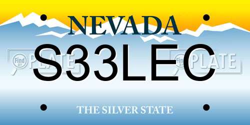 S33LEC Nevada License Plate