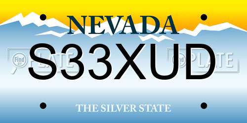 S33XUD Nevada License Plate