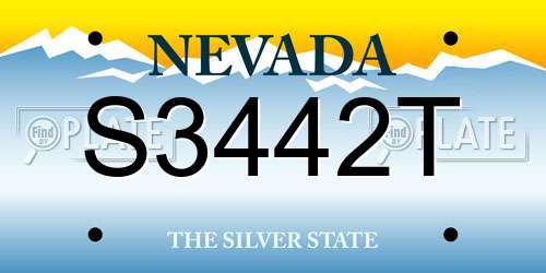S3442T Nevada License Plate