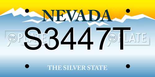 S3447T Nevada License Plate