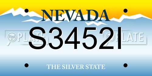 S3452I Nevada License Plate