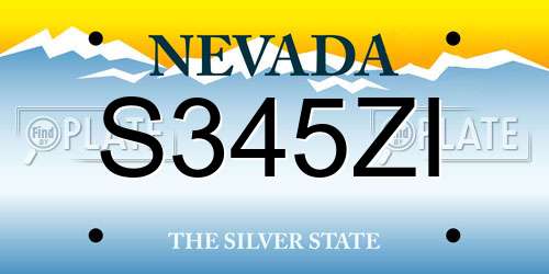 S345ZI Nevada License Plate
