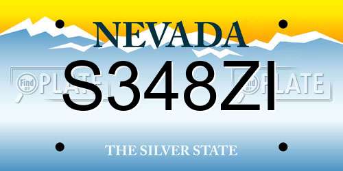 S348ZI Nevada License Plate