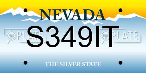 S349IT Nevada License Plate