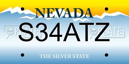 S34ATZ Nevada License Plate