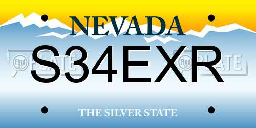 S34EXR Nevada License Plate