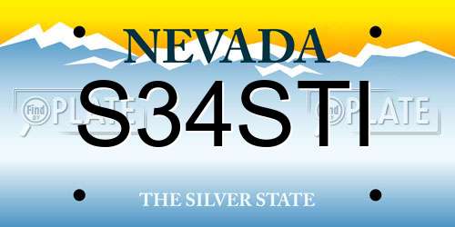 S34STI Nevada License Plate