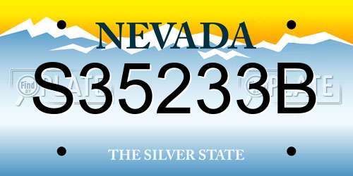 S35233B Nevada License Plate