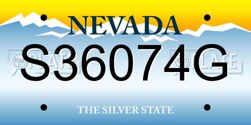S36074G Nevada License Plate
