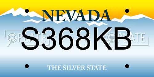 S368KB Nevada License Plate