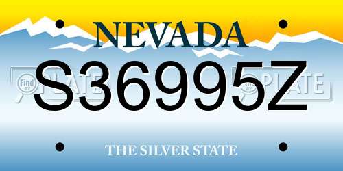 S36995Z Nevada License Plate