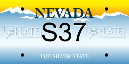 S37 Nevada License Plate