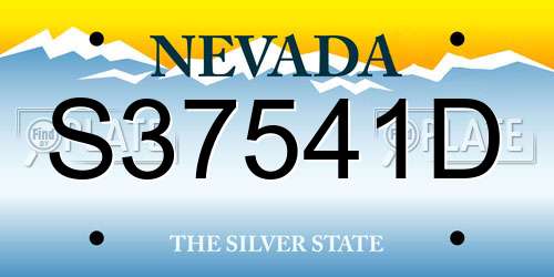 S37541D Nevada License Plate