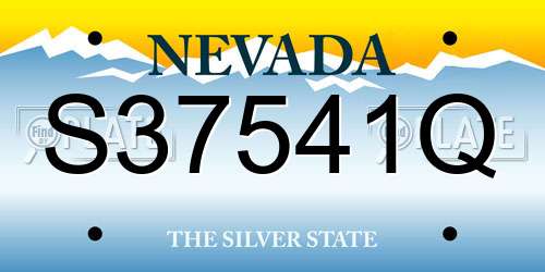 S37541Q Nevada License Plate