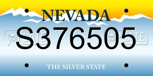S376505 Nevada License Plate