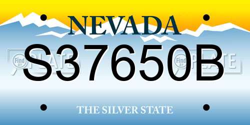 S37650B Nevada License Plate