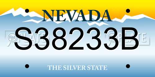 S38233B Nevada License Plate