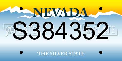 S384352 Nevada License Plate