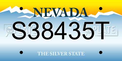 S38435T Nevada License Plate