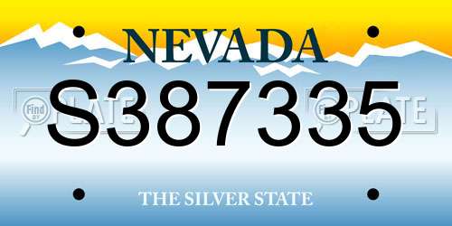 S387335 Nevada License Plate