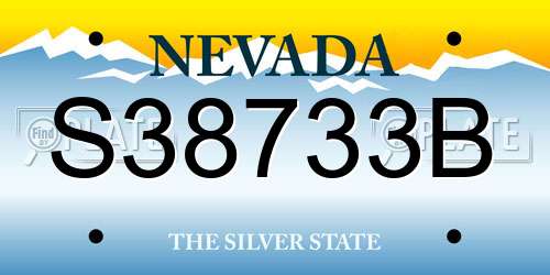 S38733B Nevada License Plate