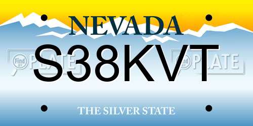S38KVT Nevada License Plate