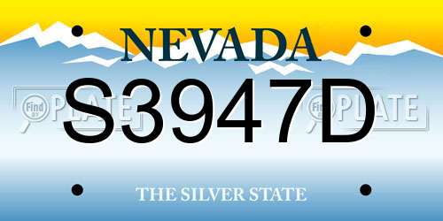 S3947D Nevada License Plate