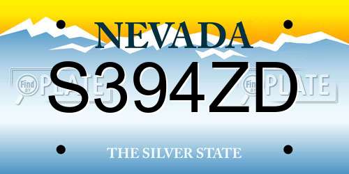 S394ZD Nevada License Plate