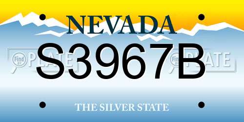 S3967B Nevada License Plate
