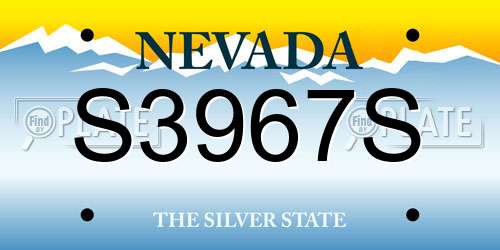 S3967S Nevada License Plate