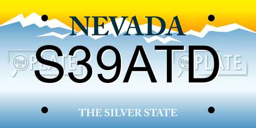 S39ATD Nevada License Plate