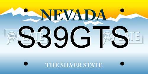 S39GTS Nevada License Plate
