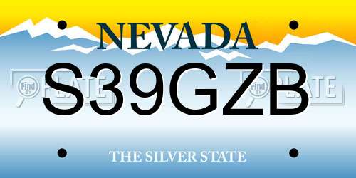 S39GZB Nevada License Plate