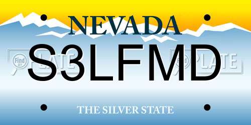 S3LFMD Nevada License Plate