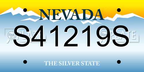S41219S Nevada License Plate