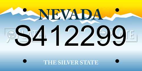 S412299 Nevada License Plate