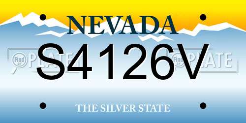 S4126V Nevada License Plate