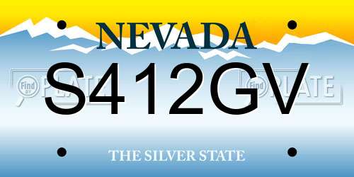 S412GV Nevada License Plate