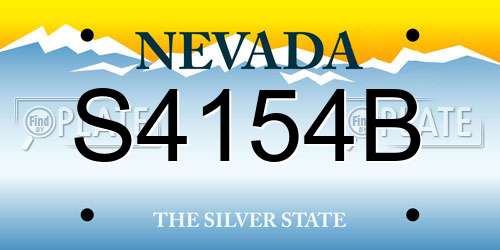 S4154B Nevada License Plate