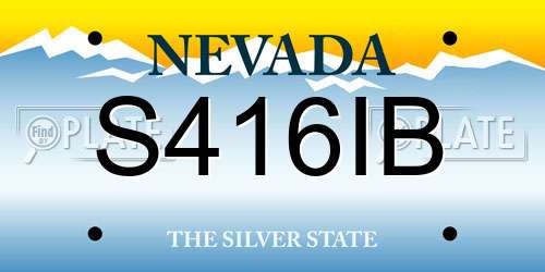S416IB Nevada License Plate