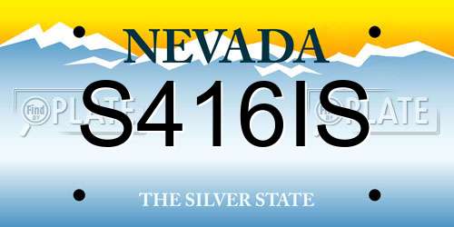 S416IS Nevada License Plate