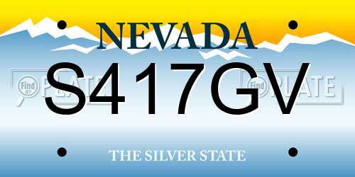 S417GV Nevada License Plate