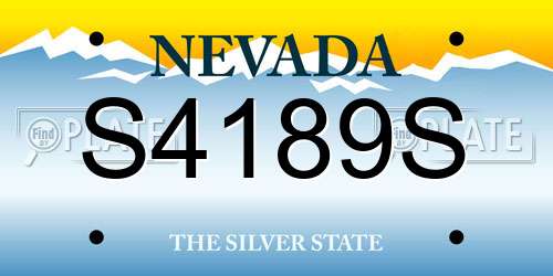 S4189S Nevada License Plate