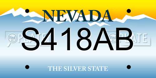 S418AB Nevada License Plate