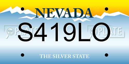 S419LO Nevada License Plate