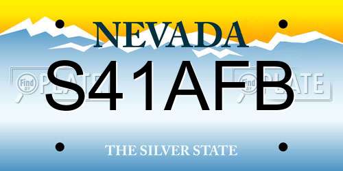 S41AFB Nevada License Plate