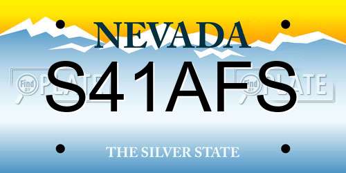 S41AFS Nevada License Plate