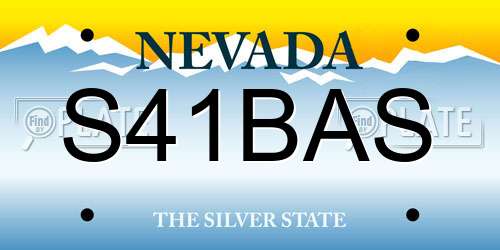 S41BAS Nevada License Plate