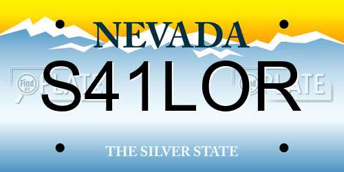 S41LOR Nevada License Plate